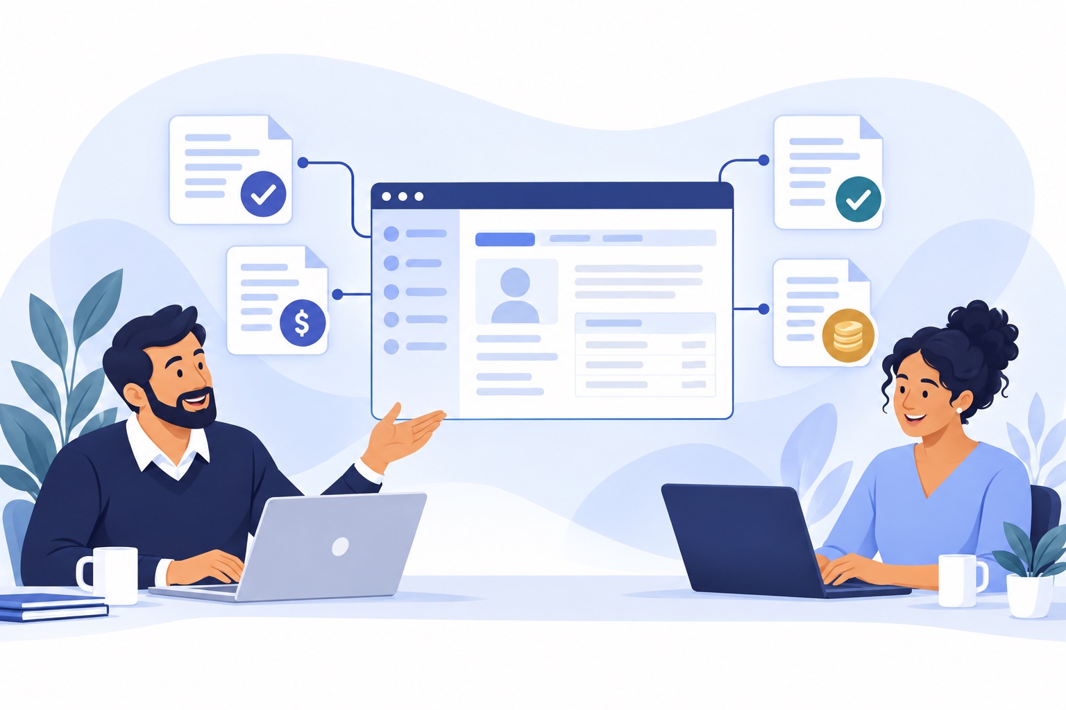 A billing partner and practice owner coordinating work through a shared EMR screen